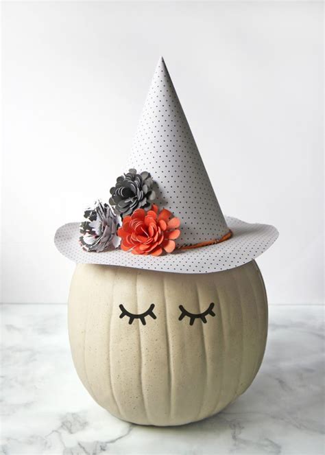 Witch hat pumpkin decoration for halloween